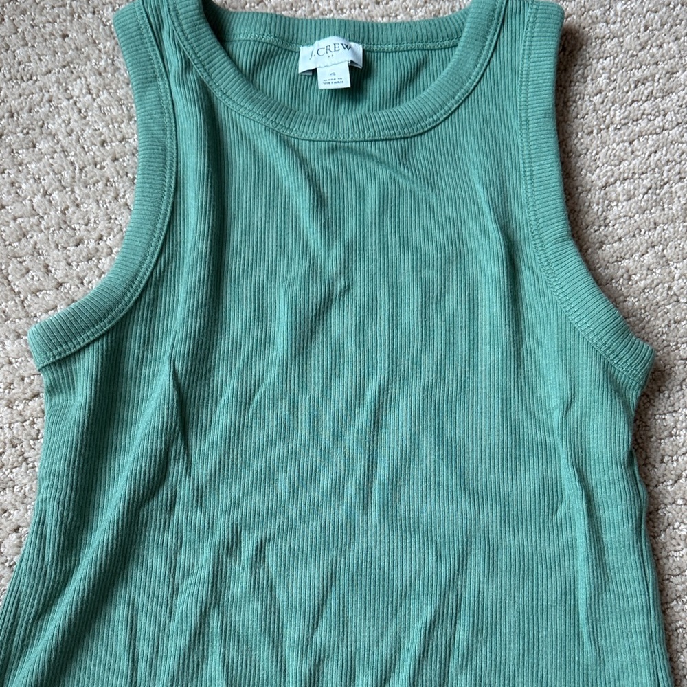 J. Crew Factory Green Ribbed Tank Top